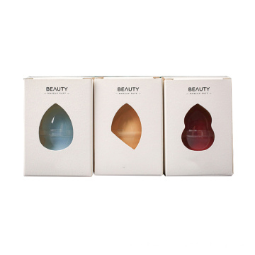 Private Label Customized Packaging Box Makeup Make Up Sponge Cosmetic Beauty Puff Blender with Egg shell plastic box